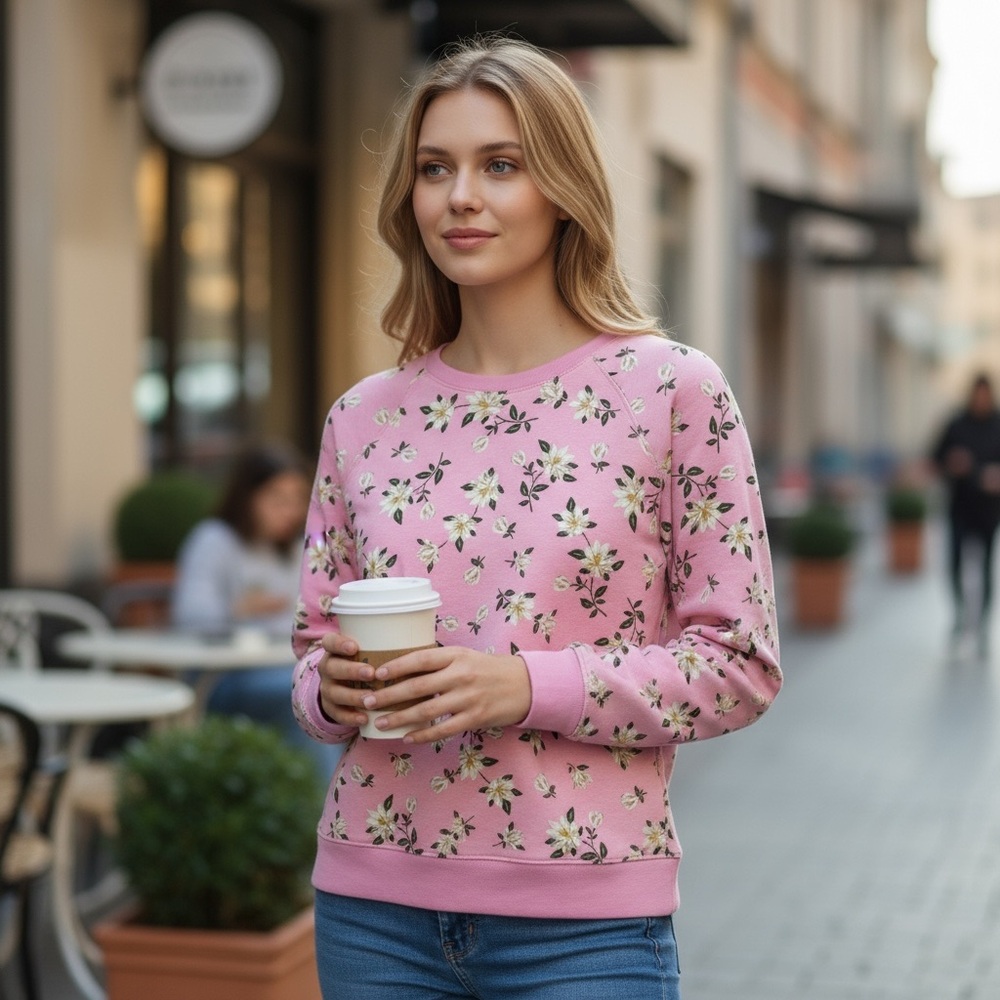 Draper James Pink Sweater with Floral Design - Picture 3 of 9